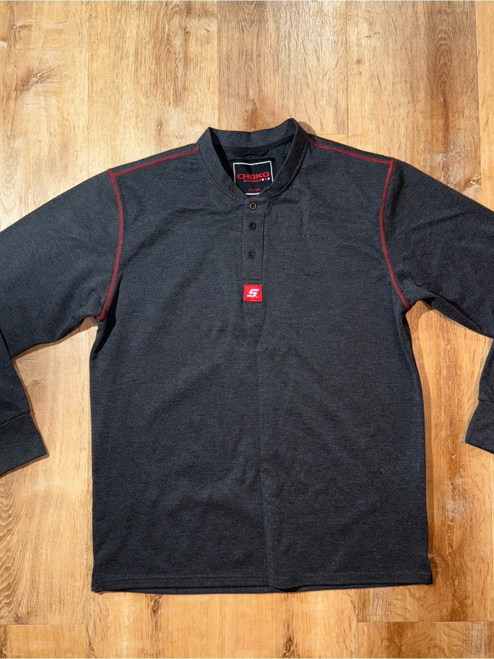 Snap-on Shirt Mens Large Gray Henley Long Sleeve Performance Workwear Logo Moto
